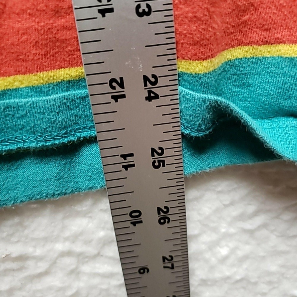 Guess Shirt Mens Small Multicolor Stripe Triangle Logo Graphic Tee Crewneck - Picture 6 of 6